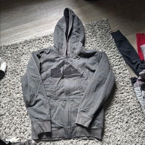 Quicksilver Gray Plaid Zip-Up Hoodie